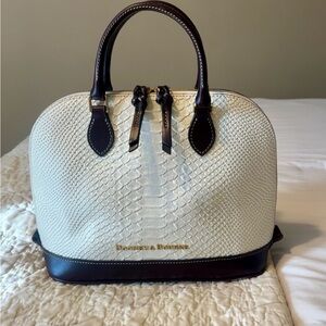 Dooney & Bourke Cream and Brown Satchel